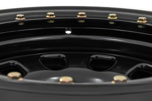 Chevrolet K1500 Suburban Steel Simulated Bead Lock Wheel - Rough Country - 10-slot D-window design - Black - '92-'99